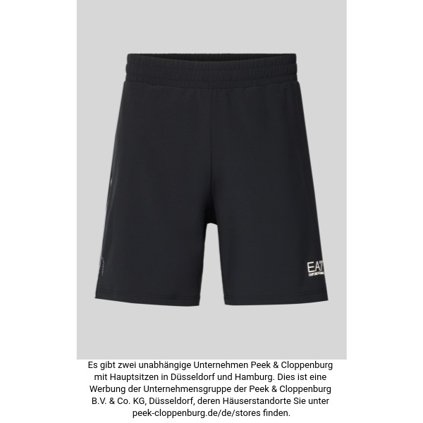 Ea7 Emporio Armani Herren Schwarz Shorts Mit Elastischem Bund Und Logo Xxl