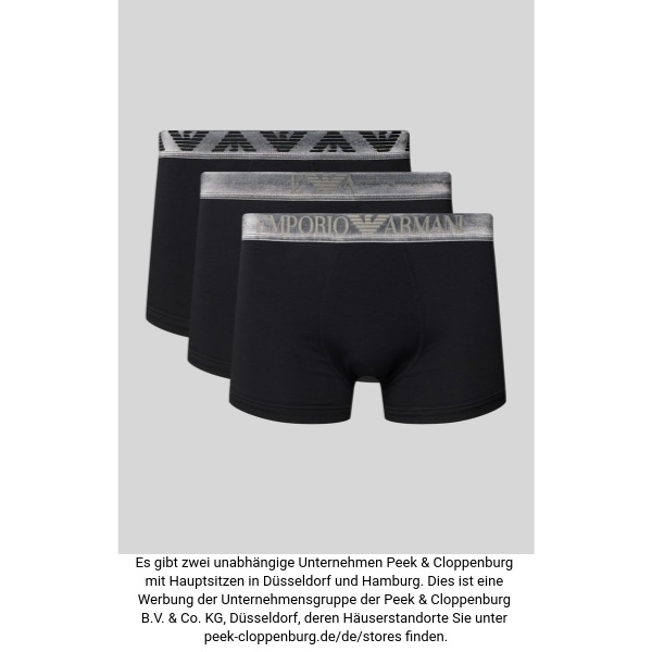 Emporio Armani Herren Schwarz Slim Fit Trunks Mit Logo-Stitching Im 3Er-Pack Mittel