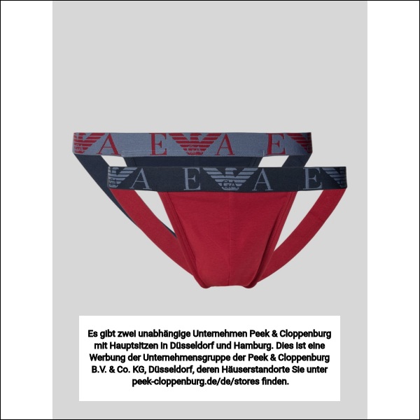 Emporio Armani Herren Dunkelrot Jockstrap Mit Logo-Stitching Im 2Er-Pack