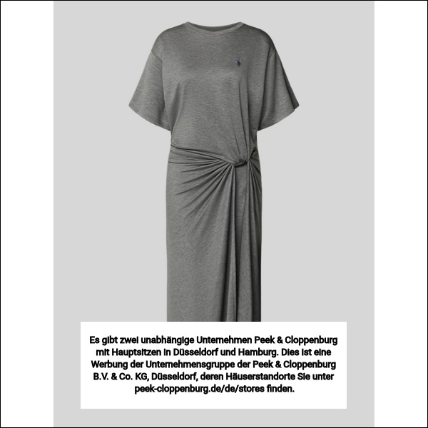 Polo Ralph Lauren Damen Hellgrau Melange Körpernahes Freizeitkleid Aus Lyocell-Mix Mittel