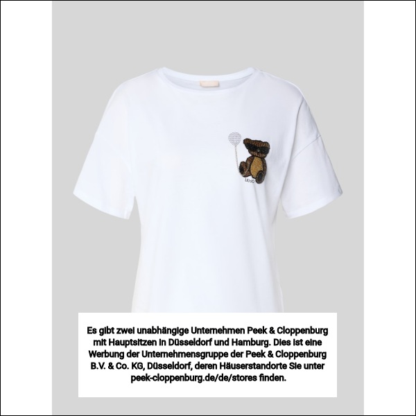 Liu Jo White Damen Weiss Regular Fit T-Shirt Mit Ziersteinbesatz Mittel