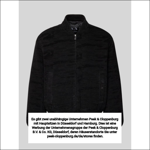 Armani Exchange Schwarz Bomberjacke Mit Reißverschluss