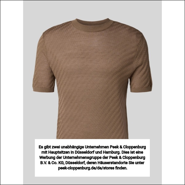 Emporio Armani Herren Hellbraun Slim Fit T-Shirt Mit Lyocell- Und Woll-Anteil Extra Groß